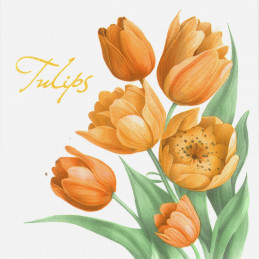 Hantessa Airlaid-Serviette, 40 x 40 cm, Motiv Tulpenblüte, orange