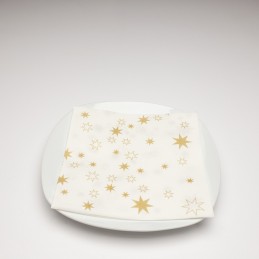 Airlaid Hantessa Serviette 40 x 40 cm, Sternchen gold