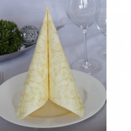 Airlaid Hantessa Serviette 40 x 40 cm, Ornament creme
