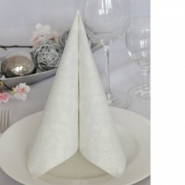Airlaid Hantessa Serviette 40 x 40 cm, Ornament weiß