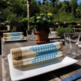 Airlaid Hantessa Serviette 40 x 40 cm, Herzl blau