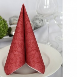 Airlaid Hantessa Serviette 40 x 40 cm, Ornament bordeaux