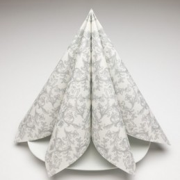Airlaid Hantessa Serviette 40 x 40 cm, Ornament silber