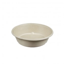 Bio Salatschale Bagasse (Zuckerrohr) naturweiß rund, 900ml