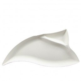 Bio Teller Triangel Bagasse (Zuckerrohr) naturweiß, 26,1x12,5x1,3cm
