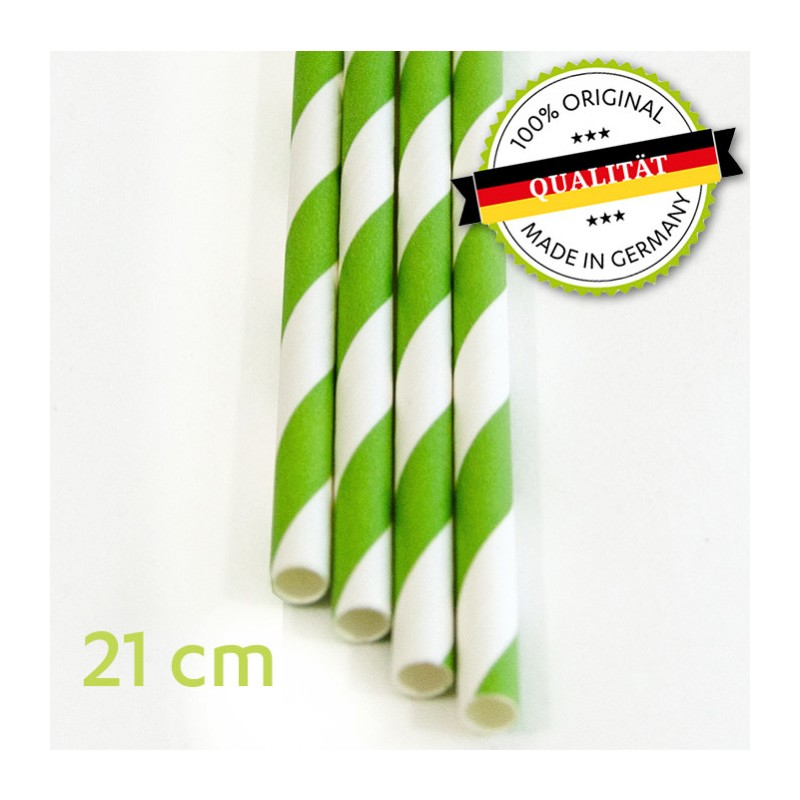 Trinkhalm aus Papier 100 Stück grün weiß Strohhalme Papierstrohhalme nachhaltig 