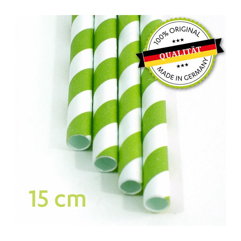 Trinkhalm aus Papier 100 Stück grün weiß Strohhalme Papierstrohhalme nachhaltig 