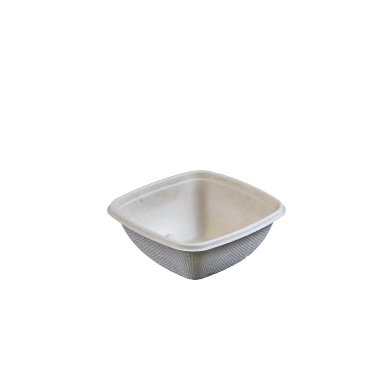 Bio Schale Bagasse/Zuckerrohr naturweiß quadratisch, 375ml, 13x13x5cm Bio Schale Bagasse/Zuckerrohr naturweiß quadratisch, 375ml, 13x13x5cm