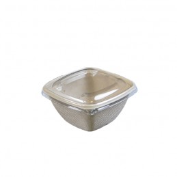 Bio Schale Bagasse/Zuckerrohr naturweiß quadratisch, 500ml, 13x13x6cm