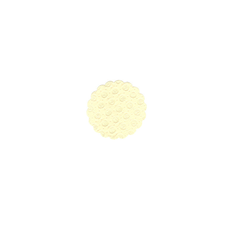 Tissue-Tassendeckchen ∅ 90 mm, 9-lagig, rund,mit Rosenprägung, creme Tissue-Tassendeckchen ∅ 90 mm, 9-lagig, rund,mit Rosenprägung, creme