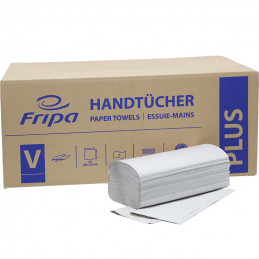 Fripa-Papierhandtücher Plus, 25 x 23cm, V-Falz, 1-lagig, 100% Recycling, natur